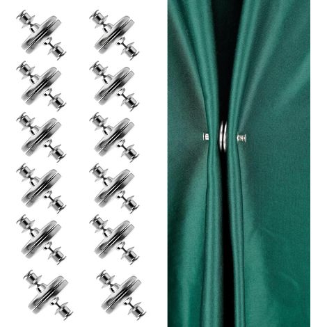 24 Pièces Aimant pour Rideaux Argent Pince à Rideaux  Amovible Poids Magnétiques pour Rideaux, pour Chambre, Salon, Salle à Manger, Salle de Bain, Cuisine, Bureau (1/5)