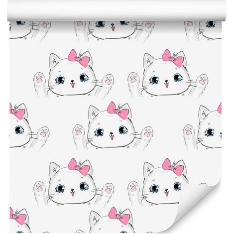 Papier peint chatons joyeux pour salon et chambre 50x1000 cm (1/5)