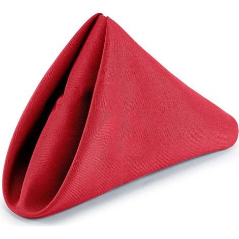 10 servilletas de algodón/poliéster, 20x20 pulgadas – Rojas – lavables – para cócteles, hoteles y banquetes