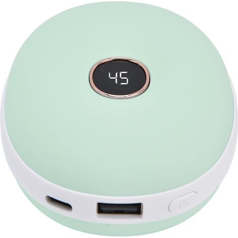 Chauffe-mains rechargeable USB double face, contrôle intelligent température, portable mini, chauffage électrique vert (1/5)