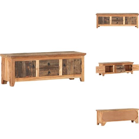 Meuble TV 120x30x40 cm Bois d'acacia et de récupération massif - Meubles Tv - Meuble Tv Rustique - Meuble Tv Bois - Meuble Tv Acacia - Meuble Tv Vintage (1/5)