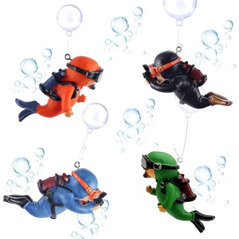 4 Pièces Plongeur Aquarium Décoration, Plongeur Ornement Mignons, Plongeur Fish Tank Ornements, Décorations Flottantes Dispositif Flottant, Décoration D'aquarium, pour Toutes Sortes d'Aquariums (1/5)