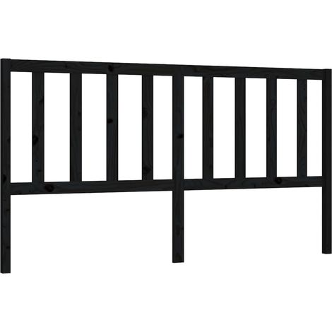Tête de lit accessoire couchage chambre à coucher meuble 206 x 4 x 100 cm bois de pin noir TDL0202141