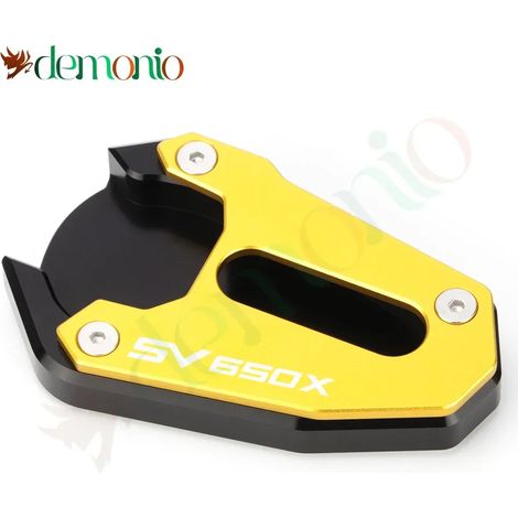 (SV650x-Golden) Compatible avec les motos Suzuki SV 650, SV650 et SV650X : béquille latérale, extension et support (modèles 2018, 2019 et 2020). (1/4)