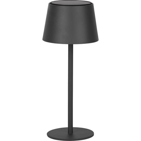 Lampe de table solaire – Lampe solaire d’extérieur pour jardin et terrasse (intensité réglable par commande tactile, USB et solaire, lumière blanc chaud 3000 K, IP44) - anthracite mat (1/3)