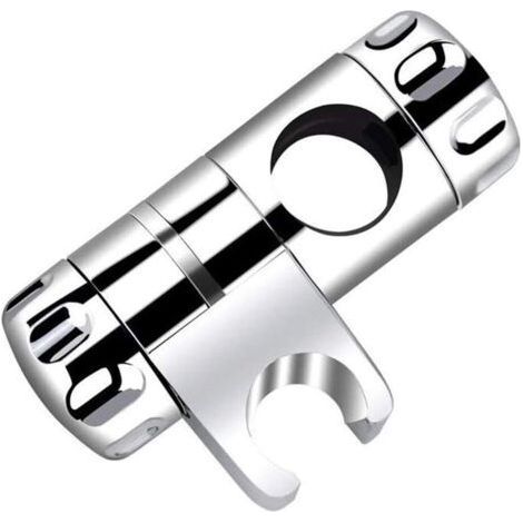 Shower Bracket, Adjustable Shower Bracket for Wall Bar, Handheld Shower Bracket Interchangeable Bracket Shower Knob 25mm Diameter Adjustable ABS Chrome (1/5)