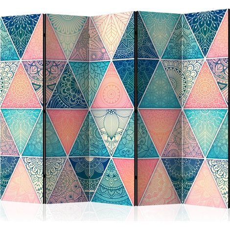 Paravent 5 Volets "Oriental Triangles" 172x225cm (1/2)