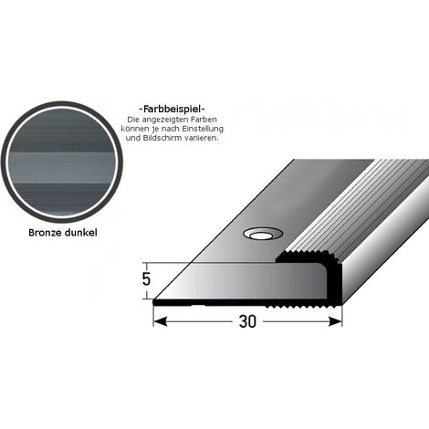 Einschubprofil "Cavan" für Laminat, 5 mm Einfasshöhe, Aluminium eloxiert, gebohrt-bronze dunkel-900