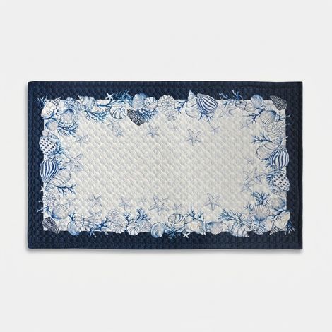 Tappeto bagno in velluto trapuntato antiscivolo Elba - Blu (1/2)