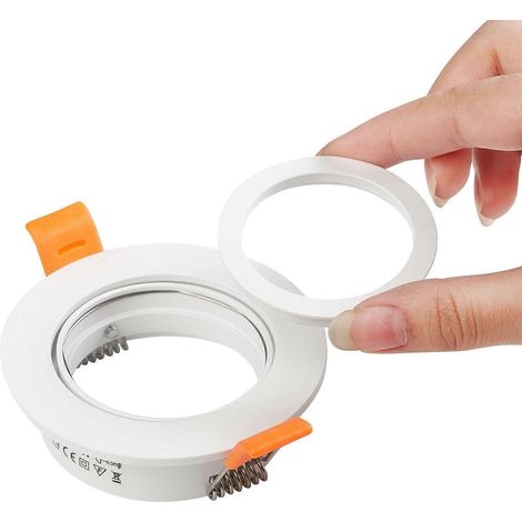 Lot de 2 plafonniers LED, cadre carré, supports de fixation réglables, diamètre de découpe 65 mm (1/5)