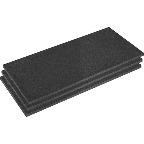 Sealey SFPK30BK Easy Peel Shadow Foam 1200 x 550 x 30mm, Black/Black Pack of 3
