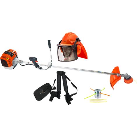 Decespugliatore 48cc Barra Fissa 28mm + Casco Forestale + Testa in Alluminio