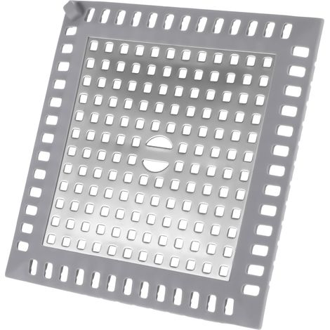 Sollbry Protector de drenaje cuadrado, filtro para cabello, filtro de drenaje de acero inoxidable y silicona, cubierta de drenaje de ducha cuadrada para baño, drenaje de piso, cocina (1/5)