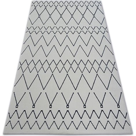 Tappeto SENSE Micro 81249 ZIGZAG ETNO bianco/blu white 160x230 cm