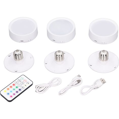 de 3 lampes LED rondes 4 couleurs intensité variable