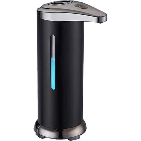 Dispenser di sapone liquido in acciaio inox nero, dispenser di sapone (1/4)