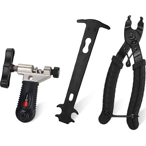 Kit de réparation de chaîne de vélo (ensemble de 3 pièces) : coupe-chaîne, pince à chaîne, indicateur d'usure, kit de démontage et d'inspection de chaîne de vélo. (1/5)