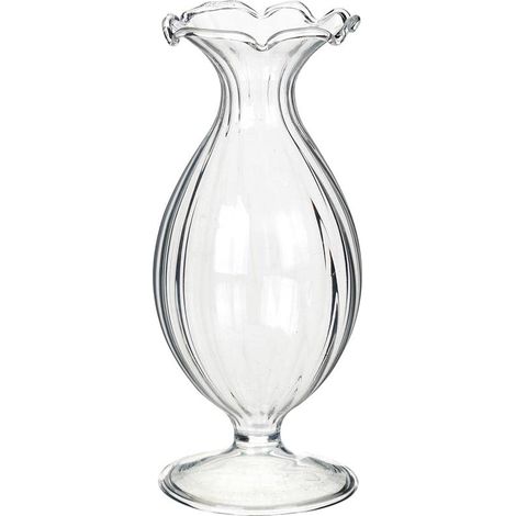 Vase à Boutons en Verre Transparent – Vase Décoratif pour Fleurs, Col Effilé Tige Unique, Centre de Table ou Mariage, 12cm (1/5)