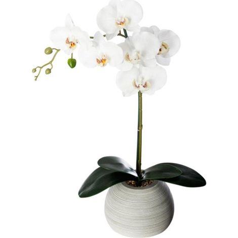 Fleur Artificielle en Pot "Orchidée" 53cm Gris (1/2)