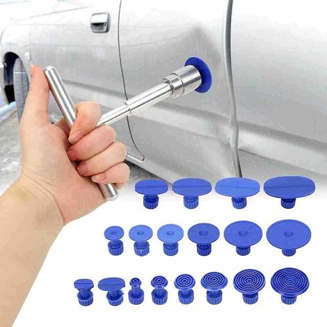 Kit de réparation de bosses auto avec ventouse T-puller en métal + 18 entretoises pour carrosserie (1/3)