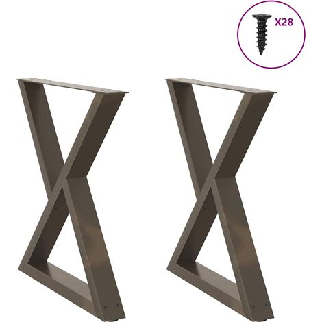 Patas para mesa de comedor (2 unidades, acero natural, 80 x 72-73,3 cm) vidaXL (1/5)