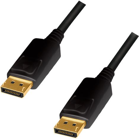 LogiLink DisplayPort-Kabel: 4K/60 Hz, 2 m, für Monitore und Projektoren, HDR
