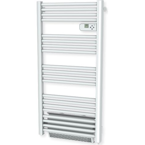 Radiateur sèche-serviette CARRERA - 750W + soufflerie 1000W (1750W) - Tubes ronds - Blanc (1/6)