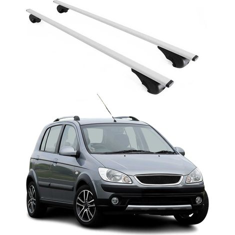 OMAC Dachträger Querträger für Hyundai Getz 2002-2011 – Abschließbar – Max. 75 kg – 2 Stangen Stahl Silber (1/5)