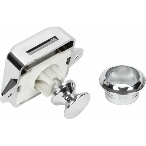 Bouton Poussoir Camping Car - Serrure Loquet Porte Fermeture Placard Bouton pour RV caravane de moteur（Argent） (1/5)