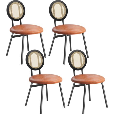 Ensemble De 4 Chaises De Salle à Manger Avec Dossier En Rotin, Chaises Modernes RembourréEs (1/5)