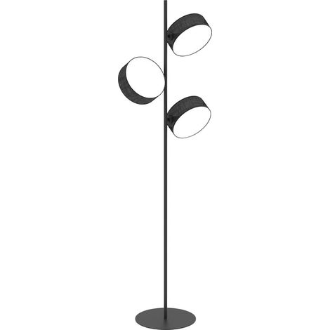 Lampada da terra minimal nera con paralume 3xE14 Emibig (1/4)