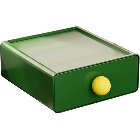 Boîte de rangement de bureau empilable, compartiments divers, organisateur de bureau gain de place, tiroir de bureau pour chambre d'étudiant, bureau ou maison-green