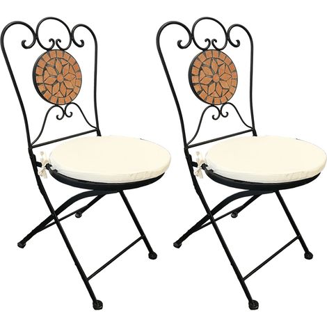 2x Mosaik Stuhl Terrakotta mit Polster-MMC4343-2Stuhl (1/2)