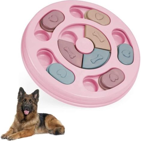 Jouet de mangeoire - Jouet Chien Interactif - Rose - Éducatif - Alimentation Lente (1/4)