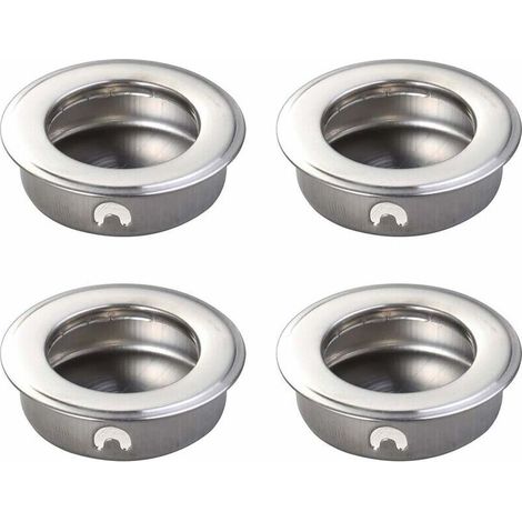 4 Stück 35 mm Edelstahl-Flacheinsätze für Schiebetürgriffe, Schrankgriffe, Schubladenbeschläge - Crezuo