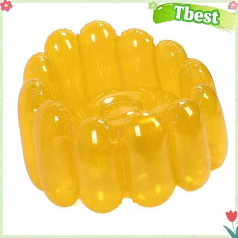 Tbest Chaise de canapé gonflable Canapé gonflable Portable, siège d'extérieur, Transparent, couleur bonbon, jardin canape Jaune (1/5)