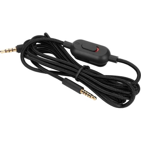 Câble pour casque gaming Logitech G Pro, G Pro X, G433 et G233 (noir), avec contrôle du volume et bouton de sourdine.