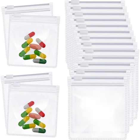 Juego de 10 bolsas de almacenamiento con cierre de cremallera, de plástico EVA, impermeables, ideales para viajes y uso diario. (1/5)
