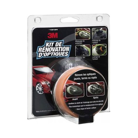 3M – Kit de restauration pour 2 phares – Élimine rayures et défauts – Améliore visibilité – Facile à utiliser