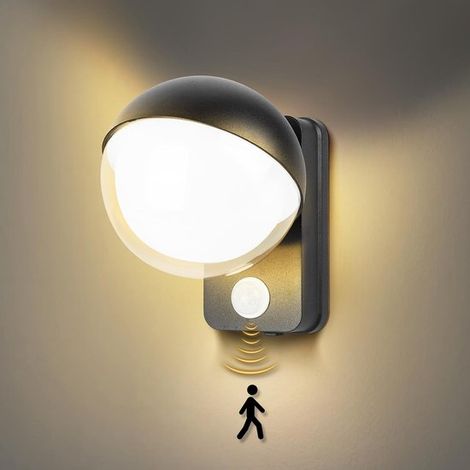 Longziming - Applique murale extérieure avec détecteur de mouvement - LED 18 W - Blanc chaud 3000 K - Faisceau réglable - Étanchéité IP65 - Pour jardin, balcon et façade (1/5)