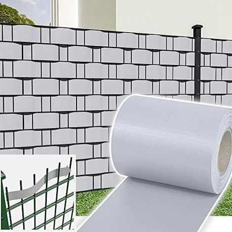 Striscia Fascia Frangivista in PVC 19cm X 35mt per Balconi Ringhiere Cancello Grigio
