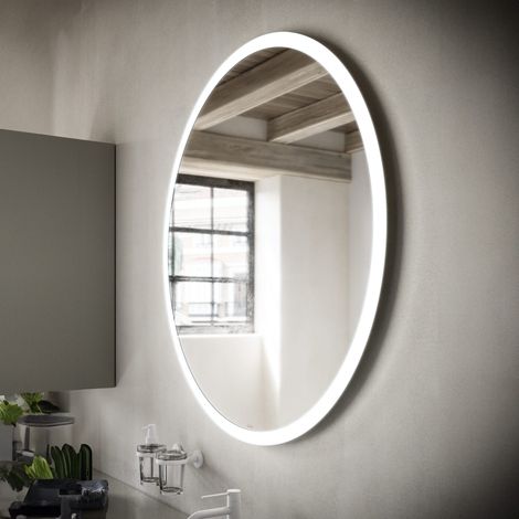 Inda - LED-Spiegel Portole Easy rund 80cm mit satiniertem Glasrand