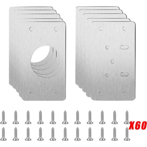 Kit de 10 plaques de réparation pour charnières de placard (5 paires) - Accessoires de quincaillerie pour meubles de cuisine (1/5)
