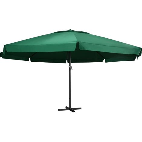 Parasol d'extérieur, Parasol de balcon avec mât, Parasol jardin, Protection Solaire en aluminium 600 cm Vert HNDX148439 (1/5)