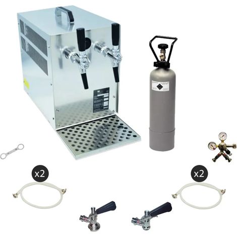 Komplett Set - Zapfanlage, Bierzapfanlage - Bierkoffer, 2-ltg. 60 Liter/h, Zapfkopf 2: Köpi Zapfkopf: KeyKeg
