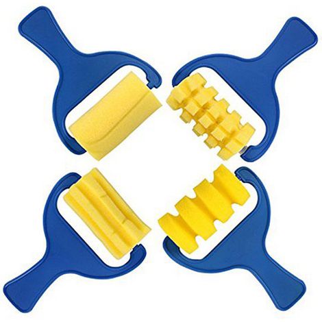 Jeu de pinceaux en éponge pour enfants, jeu de 4 pinceaux, outil d'artisanat créatif (1/4)