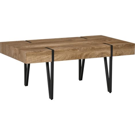 Table basse 105 x 60 x 42 cm noir marron style industriel pour salon ou bureau. (1/5)