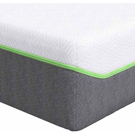 Matelas Blanc et Gris 100 x 200 cm Ressort ensaché CFW784506 (1/5)