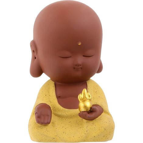 figurine de Bouddha en c ramique jaune pour la d coration de (1/5)