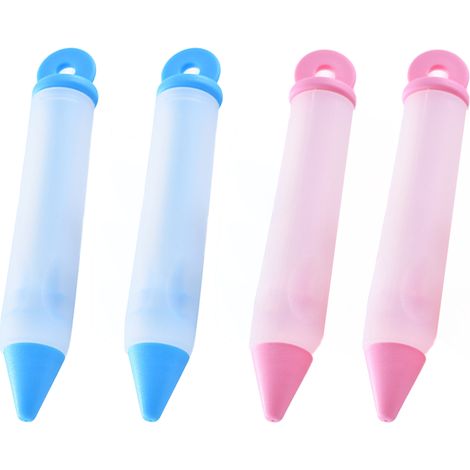 Stylo À Décorer Les Gâteaux - Embouts De Douille À Glacer 4 Modèles - Pour Gâteaux Pâtisseries Et Desserts - Lot De 4 (1/5)